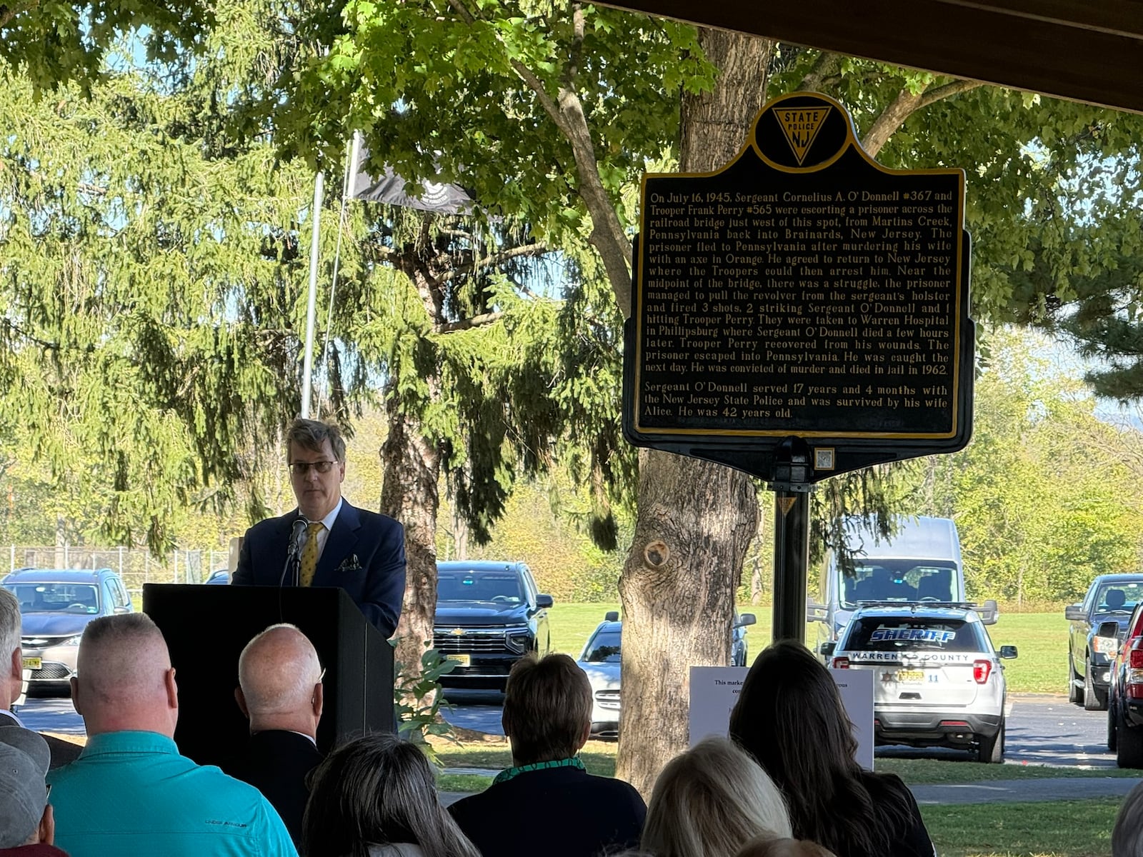 New memorial near Delaware River honors N.J. state trooper killed in line of duty in 1945